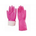 粉色喷绒家用乳胶手套